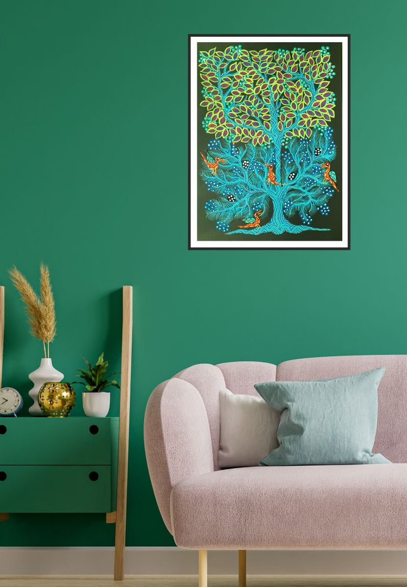 Shop Tree of Life Painting In Bhil Art Style