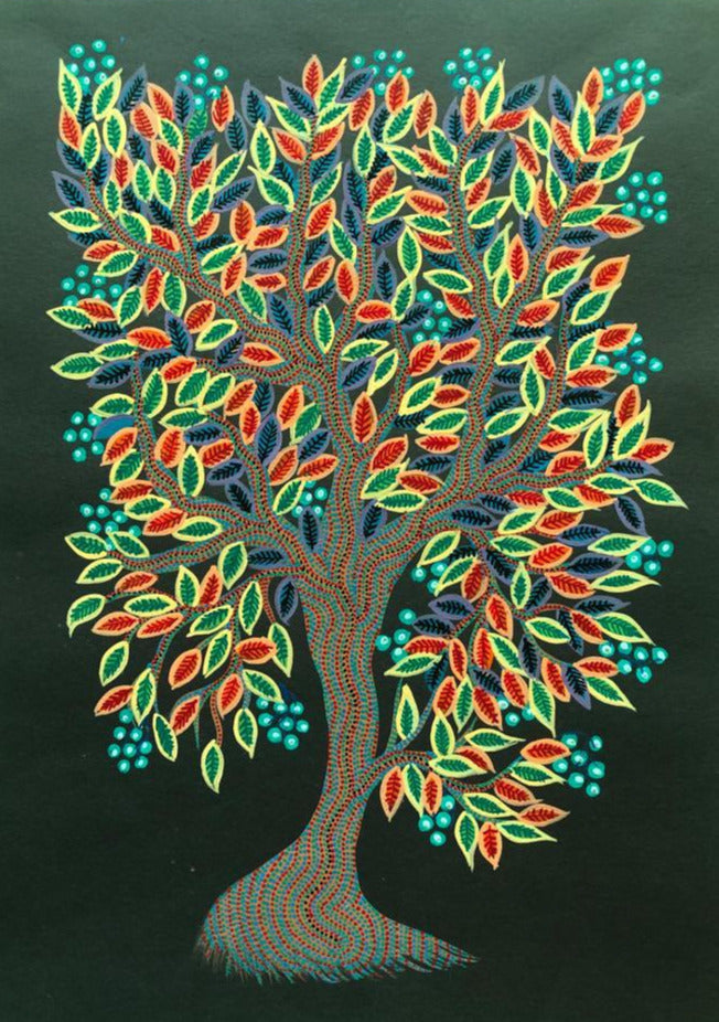 Shop Handcrafted Tree of Life Bhil Painting by Geeta Bariya
