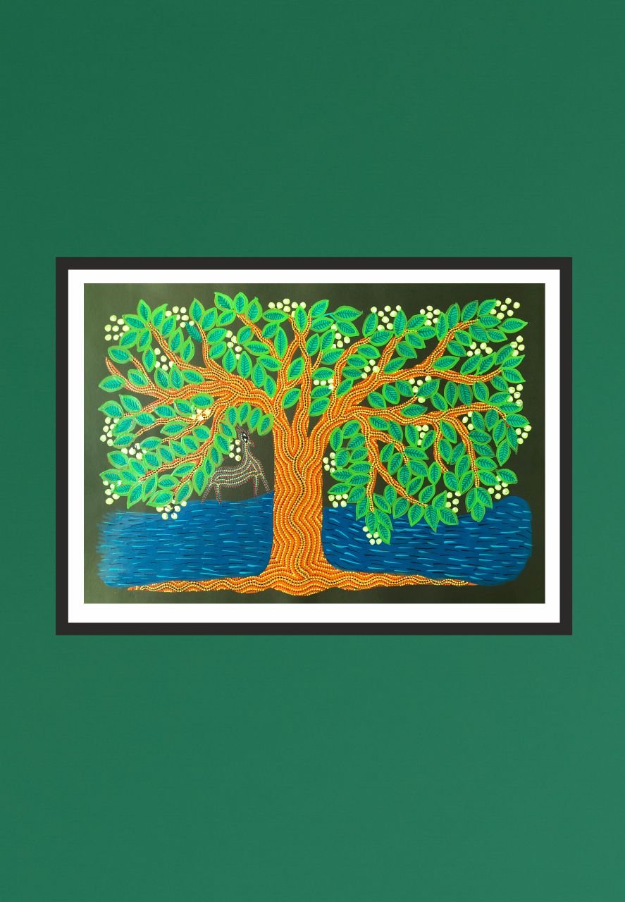 Tree of Life Bhil Painting by Geeta Bariya-