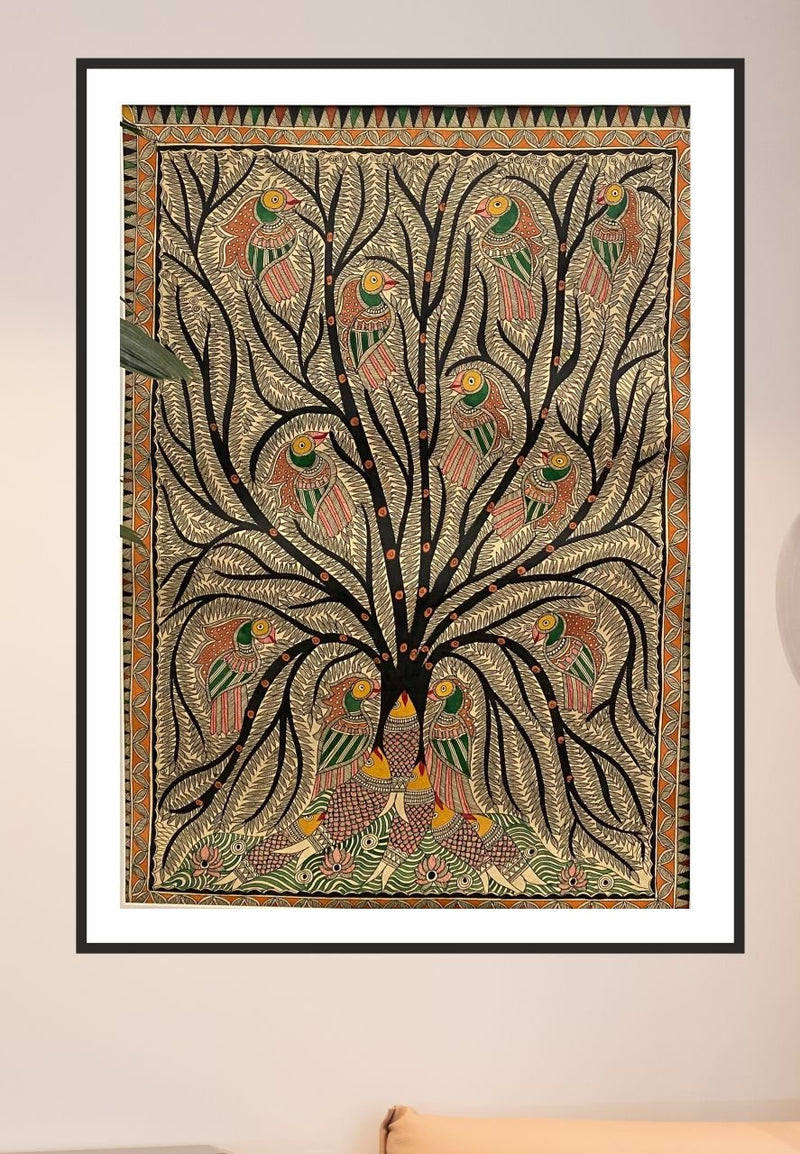 TREE OF LIFE MADHUBANI PAINTING BY RANJEET-