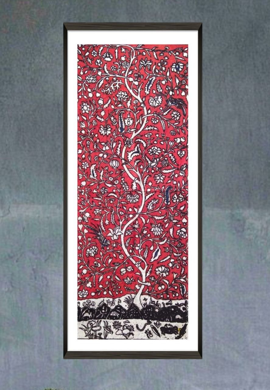 Tree of Life, Mata ni Pachedi Painting by Chandrakant Bhulabhai-Paintings by Master Artists
