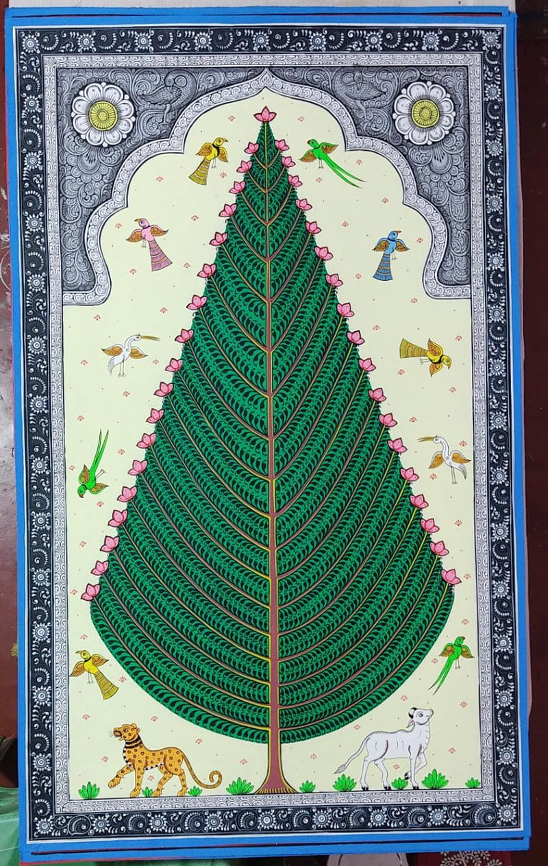 Tree of Life: Pattachitra painting by Apindra Swain-Paintings by Master Artists