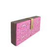 Tree of Life, pink wood clutch-