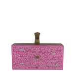 Tree of Life, pink wood clutch-