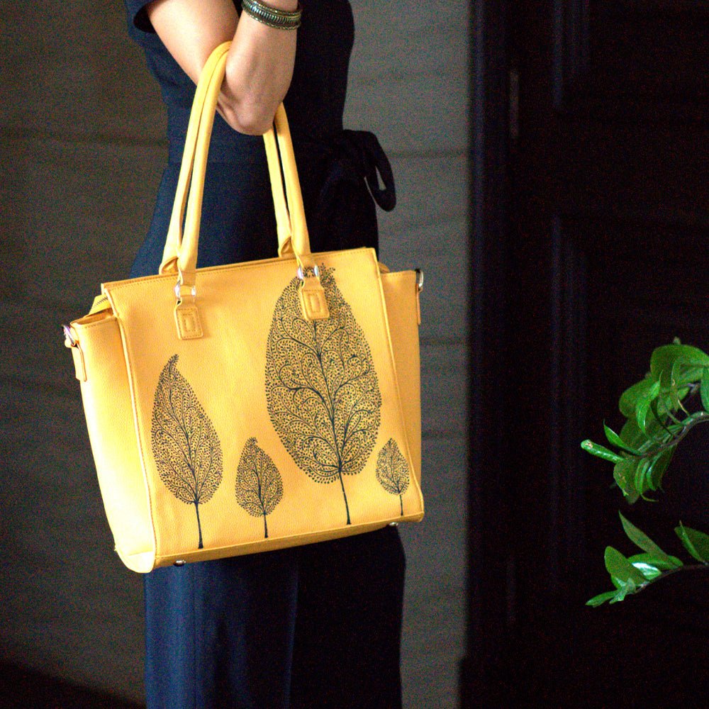TREE OF LIFE YELLOW LAPTOP BAG-LAPTOP BAG