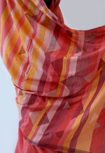 TRIANGLE SAREE -Pink, Orange, Maroon Handwoven Cotton Saree-Jiyo - Sarees
