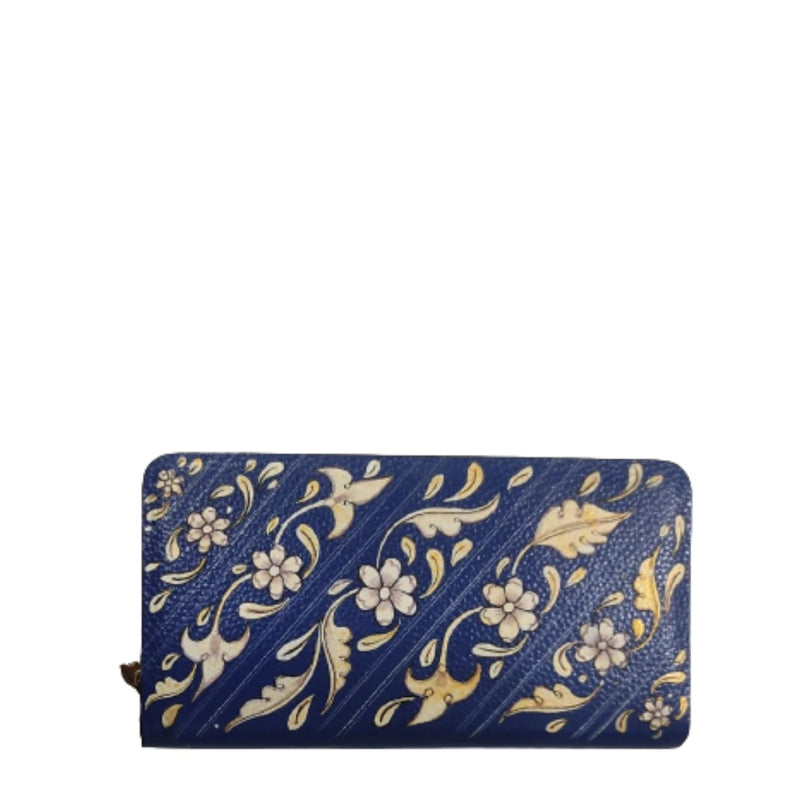 FLOWERS, BLUE WALLET