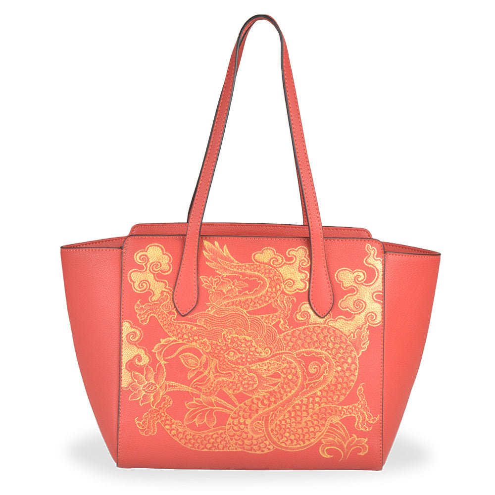 Red Leather Handbag | Handpainted Bags