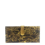 Where be Dragons, Rectangle Clutch Black and Gold-Women's Wood Clutch