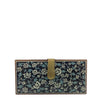 White Flowers, Blue Leaves wood clutch-